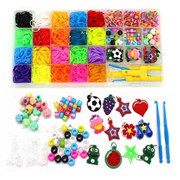Rainbow Rubber Bands Refill Kit-Assorted Colors Loom Bands2000+-...