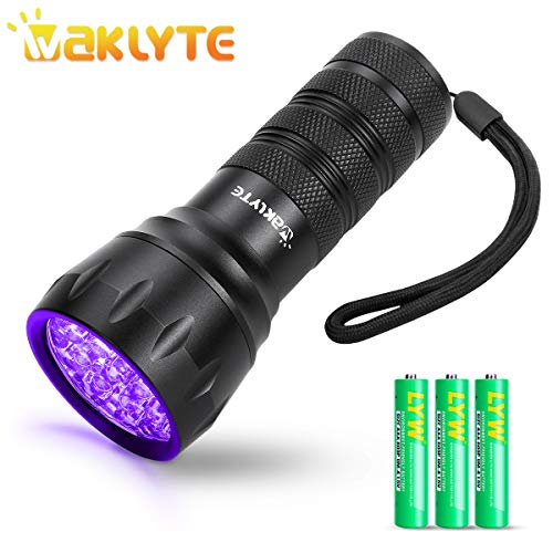 Waklyte Black Light, Mini UV Flashlight, 21 LED 395 nm Ultraviolet...