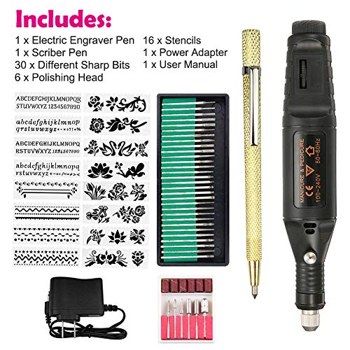 Electric Micro Engraver Pen Mini DIY Engraving Tool Kit for Metal ...