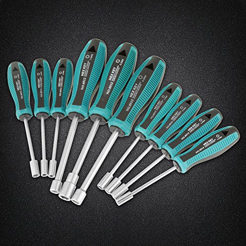 10pcs CRV Steel 3-9mm Socket Driver Hex Nut Key Wrench Screwdriver...