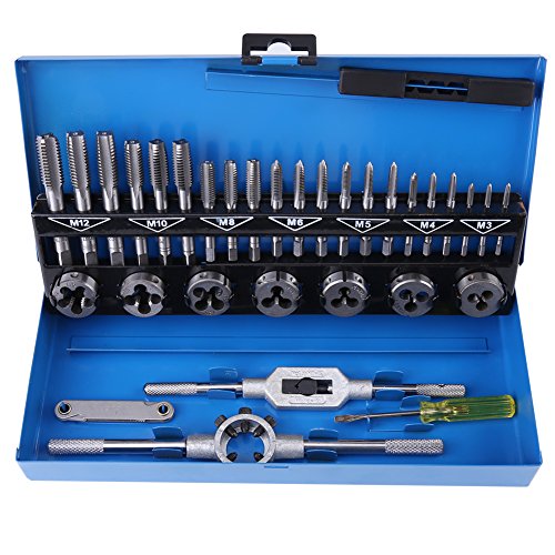 32pcs M3-M12 Tap and Die Set with Wrench Thread Gauge, Alloy Steel...