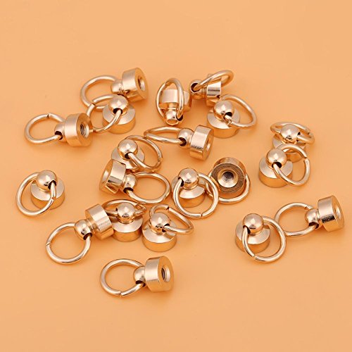 Pack of 20 Sets Brass Round Head Button Stud, Leathercraft Screws ...