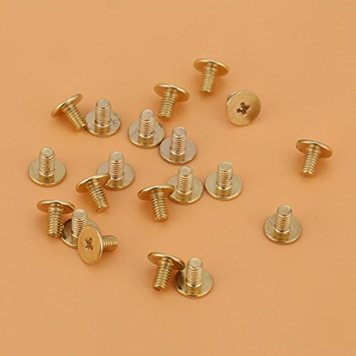 Pack of 20 Sets Brass Round Head Button Stud, Leathercraft Screws ...