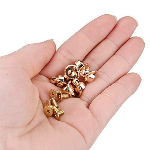 Pack of 20 Sets Brass Round Head Button Stud, Leathercraft Screws ...