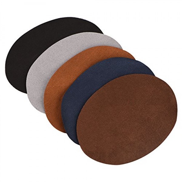 Repair Patches, Pack of 10 Assorted Color Oval PU Leather Patch Re...
