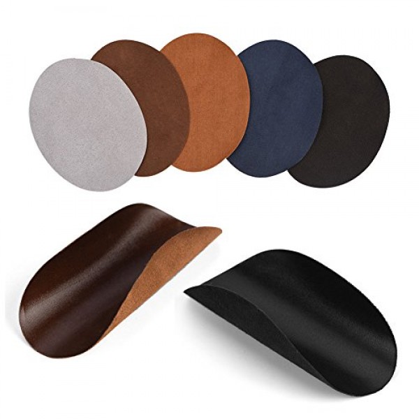 Repair Patches, Pack of 10 Assorted Color Oval PU Leather Patch Re...