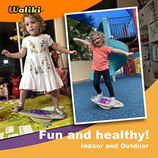 WALIKI Wood Balance Board | Ages 3-8 | Toddlers and Kids | Pink