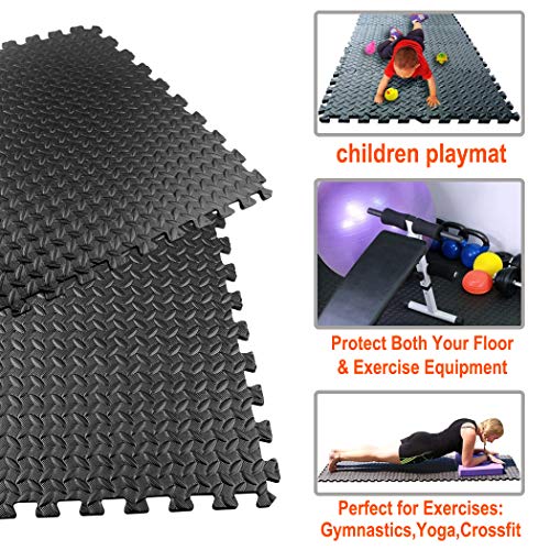 Walsai Exercise Mats Puzzle Foam Mats Gym Flooring Mat Cover 20 SQ...
