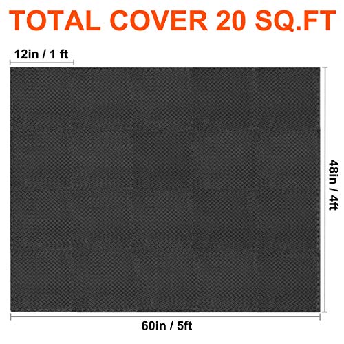 Walsai Exercise Mats Puzzle Foam Mats Gym Flooring Mat Cover 20 SQ...