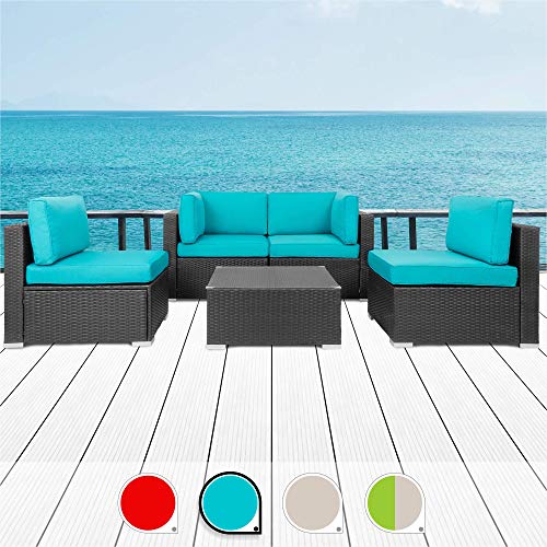 Walsunny 5pcs Patio Outdoor Furniture Sets,Low Back All-Weather Ra...