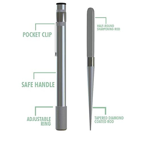 Serrated Knife Sharpener. Pocket Knife Sharpener, Tactical Pen Sha...