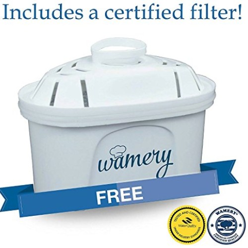 Wamery Slim Water Filter Pitcher 6 Cup, 1.5 Liters, Enhanced 2020 ...