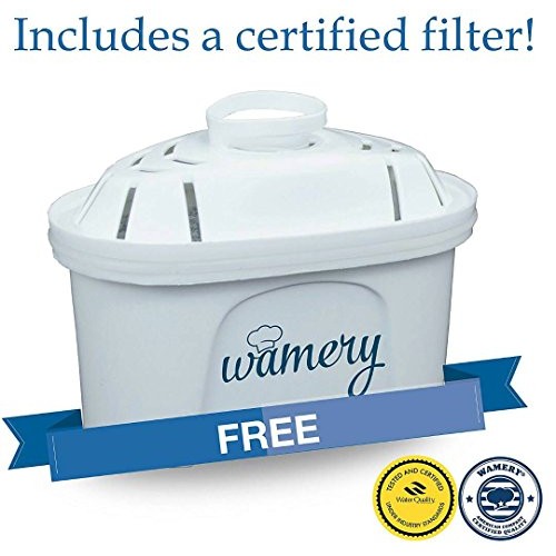 Wamery Slim Water Filter Pitcher 6 Cup, 1.5 Liters, Enhanced 2020 ...