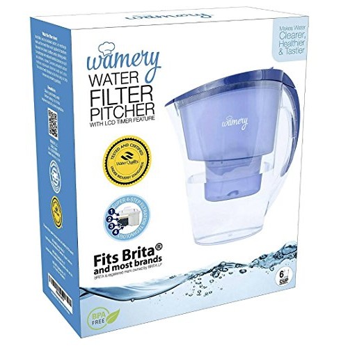 Wamery Slim Water Filter Pitcher 6 Cup, 1.5 Liters, Enhanced 2020 ...