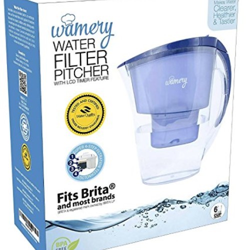 Wamery Slim Water Filter Pitcher 6 Cup, 1.5 Liters, Enhanced 2020 ...