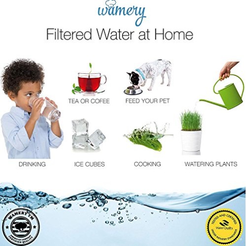 Wamery Slim Water Filter Pitcher 6 Cup, 1.5 Liters, Enhanced 2020 ...