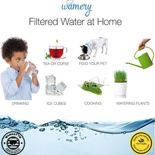 WAMERY Water Filter Replacement 3 Pack, Fits Wamery Pitcher and Ma...