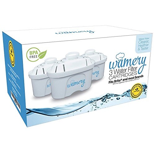 WAMERY Water Filter Replacement 3 Pack, Fits Wamery Pitcher and Ma...