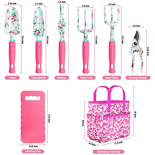 Gardening Tools, 8 Pcs Heavy Duty Floral Garden Tool Set Birthday ...