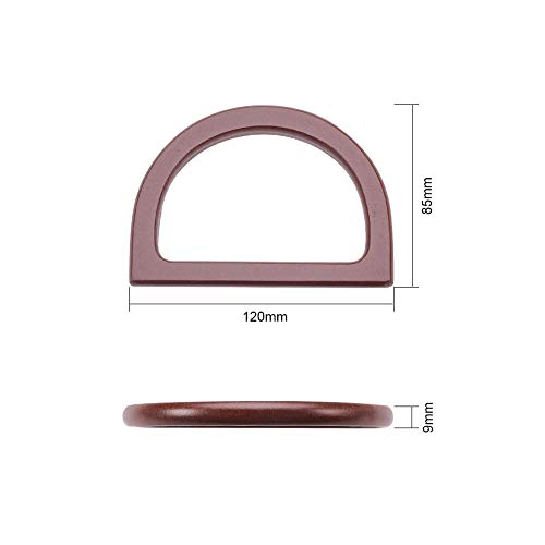 WANDIC Wooden D Shaped Handles, 6 Pcs Handle Replacement for Handb...