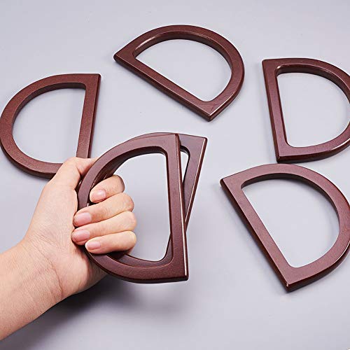 WANDIC Wooden D Shaped Handles, 6 Pcs Handle Replacement for Handb...