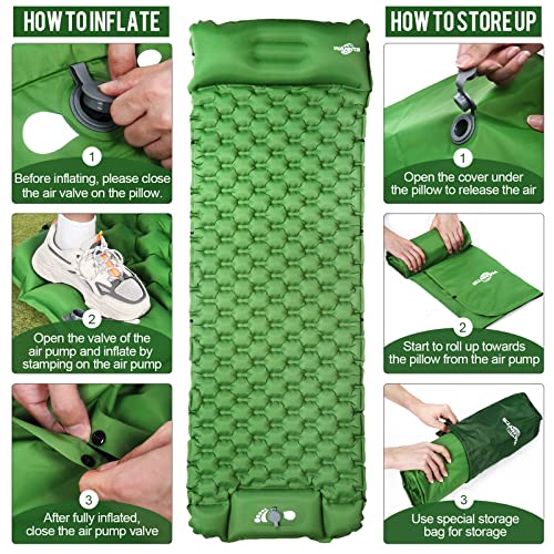 WANNTS Sleeping Pad Ultralight Inflatable Sleeping Pad for Camping...