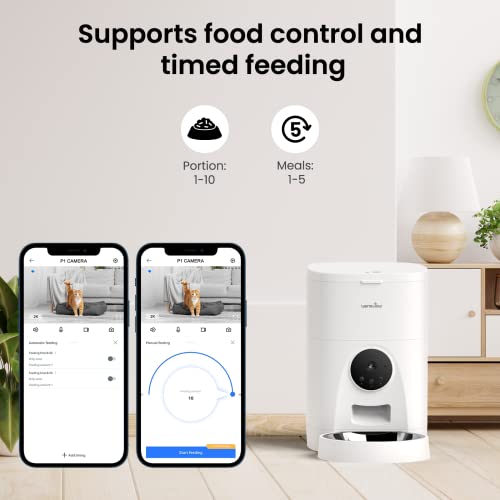 Automatic Pet Feeder for Cats and Dogs - Wansview 4L Smart Feeding...