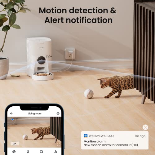Automatic Pet Feeder for Cats and Dogs - Wansview 4L Smart Feeding...