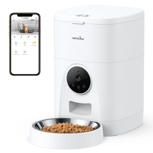 Automatic Pet Feeder for Cats and Dogs - Wansview 4L Smart Feeding...