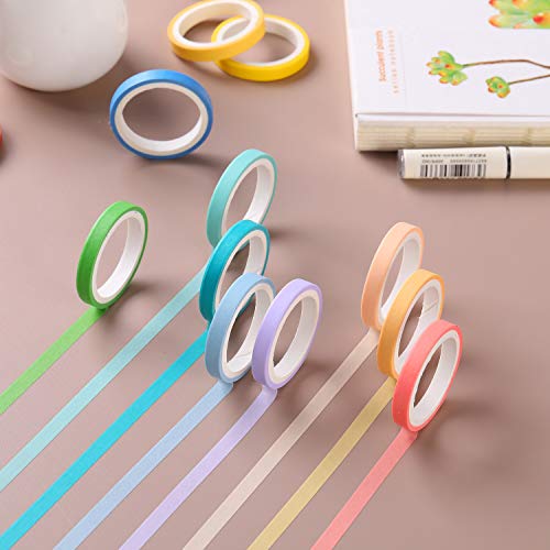Washi Masking Tape Set 60 Rolls 5mm 0.2 inch Wide Decorative Cra...