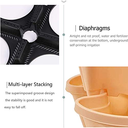 Stackable Vertical Planter Set Strawberry Planting Pots, 6 Tier St...