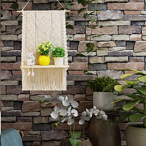Macrame Wall Hanging Shelf, Indoor Boho Rope Plant Hanger Holder, ...