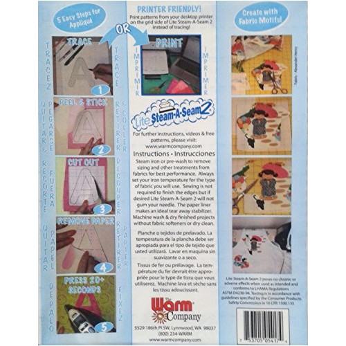 Warm Company 3-Pack Lite Steam A Seam 2 Double Stick Fusible Web...