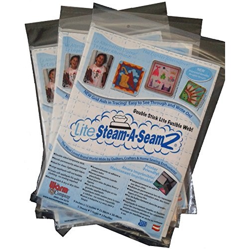 Warm Company 3-Pack Lite Steam A Seam 2 Double Stick Fusible Web...