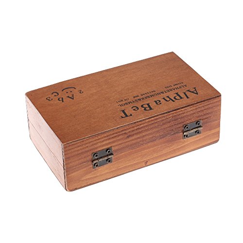70 pcs Vintage DIY Number and Alphabet Letter Wood Rubber Stamps S...