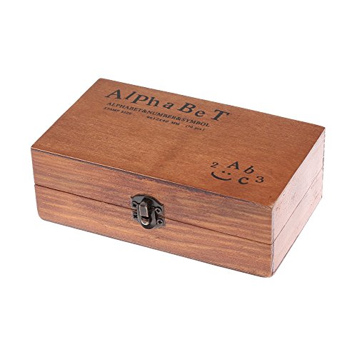 70 pcs Vintage DIY Number and Alphabet Letter Wood Rubber Stamps S...