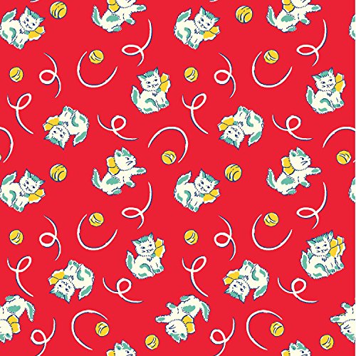 Washington Street Studio for P&B Textiles Cat Fabric - 1930s Repro...