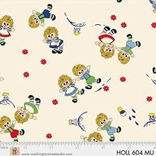 Hollys Dollies Ivory Small Print Dolls 1930s Reproduction Fabric...
