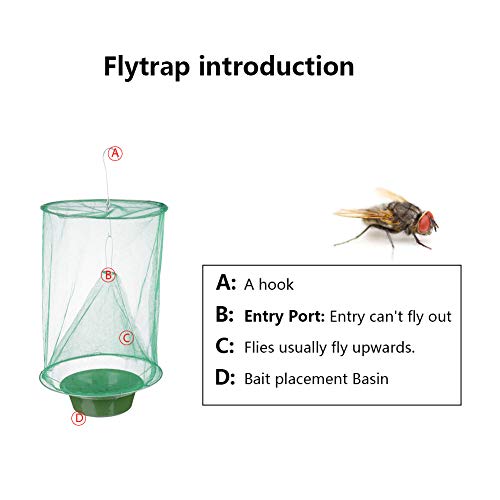 Ranch Fly Trap Catcher,Effective Fly Catcher with Food,Green Cage ...