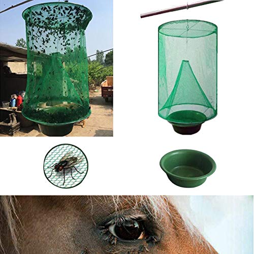Ranch Fly Trap Catcher,Effective Fly Catcher with Food,Green Cage ...
