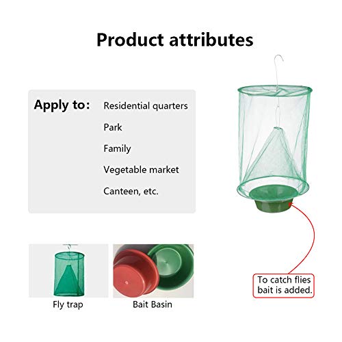 Ranch Fly Trap Catcher,Effective Fly Catcher with Food,Green Cage ...
