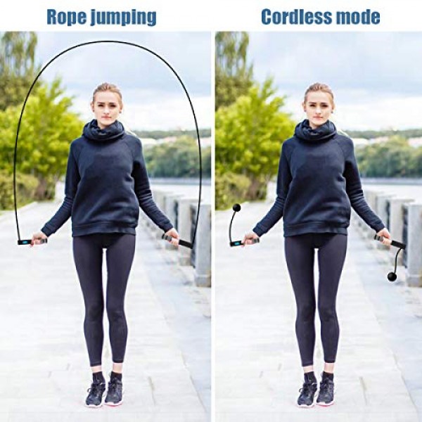 Jump Rope, Digital Weighted Handle Workout Jumping Rope with Calor...