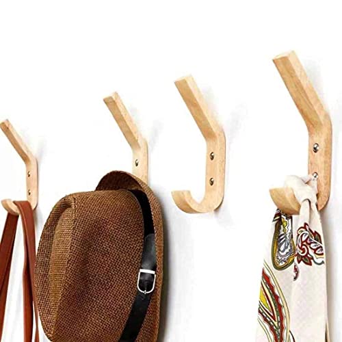 Wooden Coat Hooks Wall Hooks,Natural Oak Wood Hooks Decorative Vin...