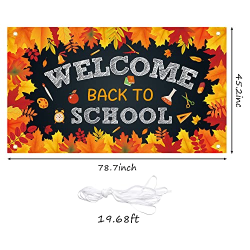 WATINC Back to School Fall Leaves Welcome Backdrop Banner XtraLarg...