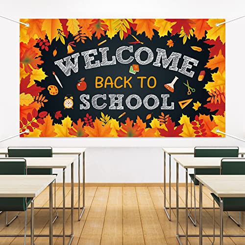 WATINC Back to School Fall Leaves Welcome Backdrop Banner XtraLarg...