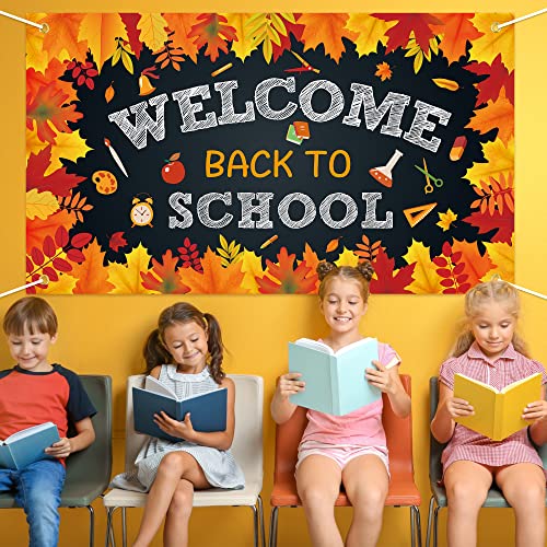 WATINC Back to School Fall Leaves Welcome Backdrop Banner XtraLarg...