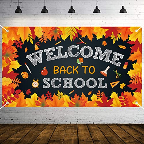 WATINC Back to School Fall Leaves Welcome Backdrop Banner XtraLarg...