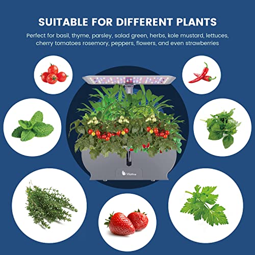Wattne 9Pods Hydroponics Growing System with LED Grow Light for Ho...
