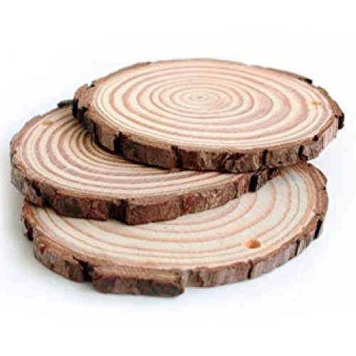 Waveluxe Wood Slices for Crafts 30 Pcs 2.4-2.8 Bark Natural Unfini...