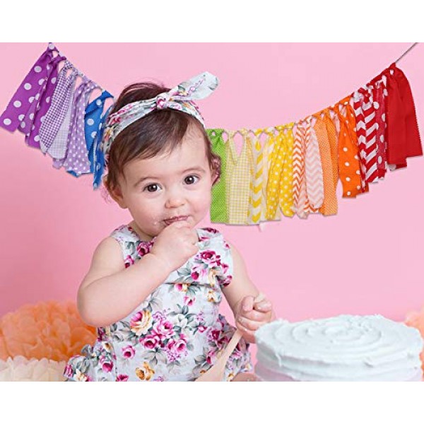 Rainbow Background Banner for Party Decor - Colorful Striped Garla...